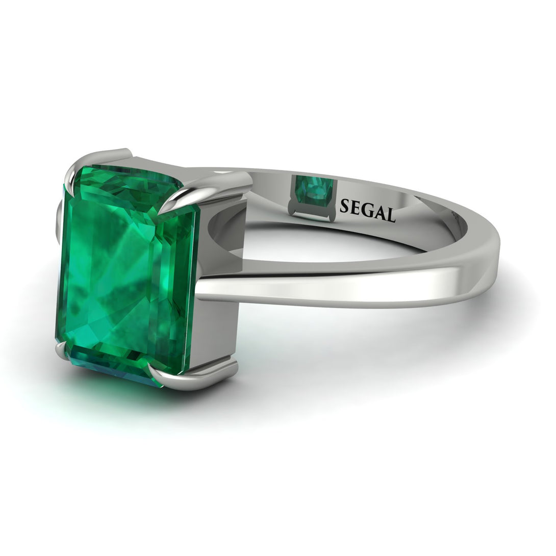 Emerald Cut Emerald Solitaire Engagement Ring - Lana No. 6