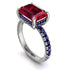 Emerald-Cut Ruby Pavé Engagement Ring - Daphne No. 72