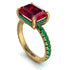 Emerald-Cut Ruby Pavé Engagement Ring - Daphne No. 25
