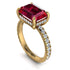 Emerald-Cut Ruby Pavé Engagement Ring - Daphne No. 10