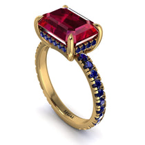 Emerald-Cut Ruby Pavé Engagement Ring - Daphne No. 70 image 1