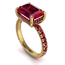 Emerald-Cut Ruby Pavé Engagement Ring - Daphne No. 55 image 1