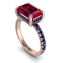 Emerald-Cut Ruby Pavé Engagement Ring - Daphne No. 71 image 1