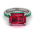 Emerald-Cut Ruby Pavé Engagement Ring - Daphne No. 27