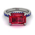 Emerald-Cut Ruby Pavé Engagement Ring - Daphne No. 72