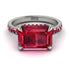 Emerald-Cut Ruby Pavé Engagement Ring - Daphne No. 57