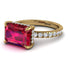 Emerald-Cut Ruby Pavé Engagement Ring - Daphne No. 10