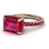 Emerald-Cut Ruby Pavé Engagement Ring - Daphne No. 56