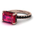 Emerald-Cut Ruby Pavé Engagement Ring - Daphne No. 41