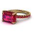 Emerald-Cut Ruby Pavé Engagement Ring - Daphne No. 55