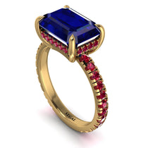 Emerald-Cut Sapphire Pavé Engagement Ring - Daphne No. 58 image 1