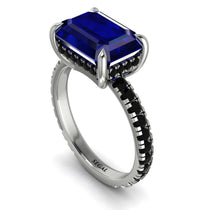 Emerald-Cut Sapphire Pavé Engagement Ring - Daphne No. 45 image 1