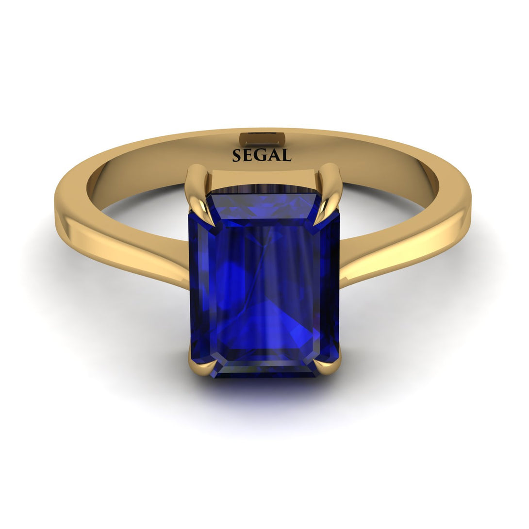 Emerald Cut Sapphire Solitaire Engagement Ring - Lana No. 13