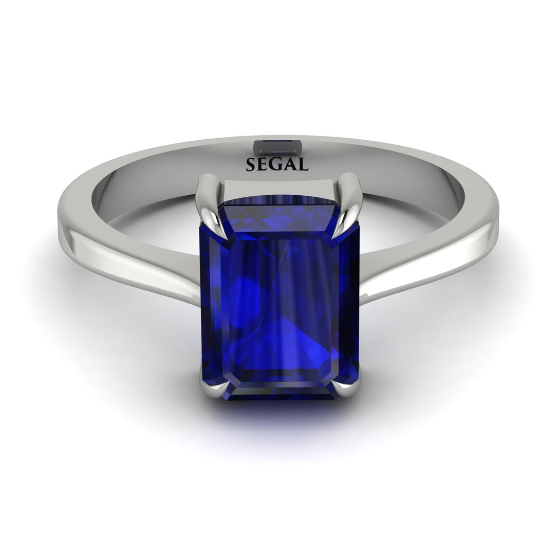 Emerald Cut Sapphire Solitaire Engagement Ring - Lana No. 15