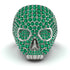 Emerald-Encrusted Skull Men's Fashion Ring - Jules No. 6