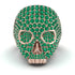Emerald-Encrusted Skull Men's Fashion Ring - Jules No. 5