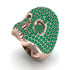 Emerald-Encrusted Skull Men's Fashion Ring - Jules No. 5