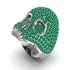 Emerald-Encrusted Skull Men's Fashion Ring - Jules No. 6