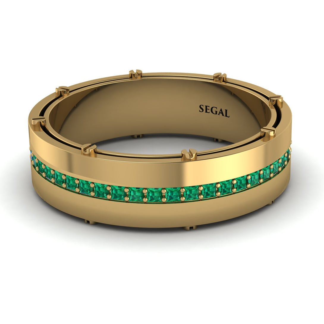 Emerald Eternal Elegance Men’s Wedding Ring - Roman No. 4