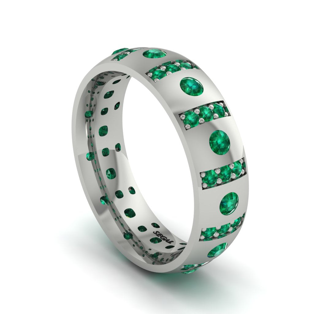 Emerald Gold Men's Wedding Ring - Zion No. 21