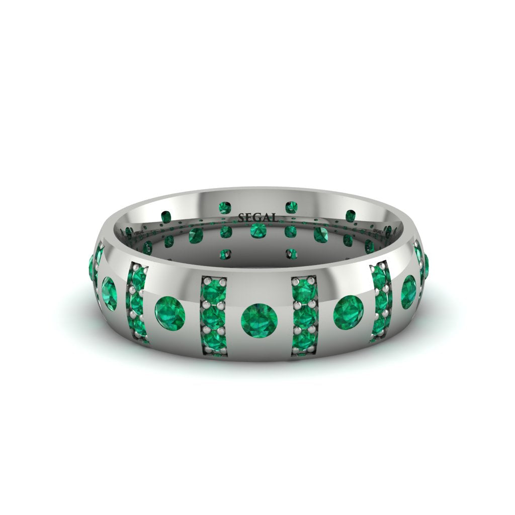 Emerald Gold Men's Wedding Ring - Zion No. 21