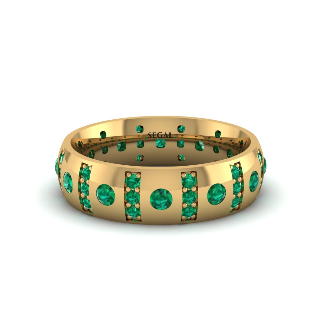 Emerald Gold Men's Wedding Ring - Zion No. 19