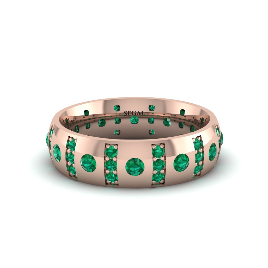 Emerald Gold Men's Wedding Ring - Zion No. 20
