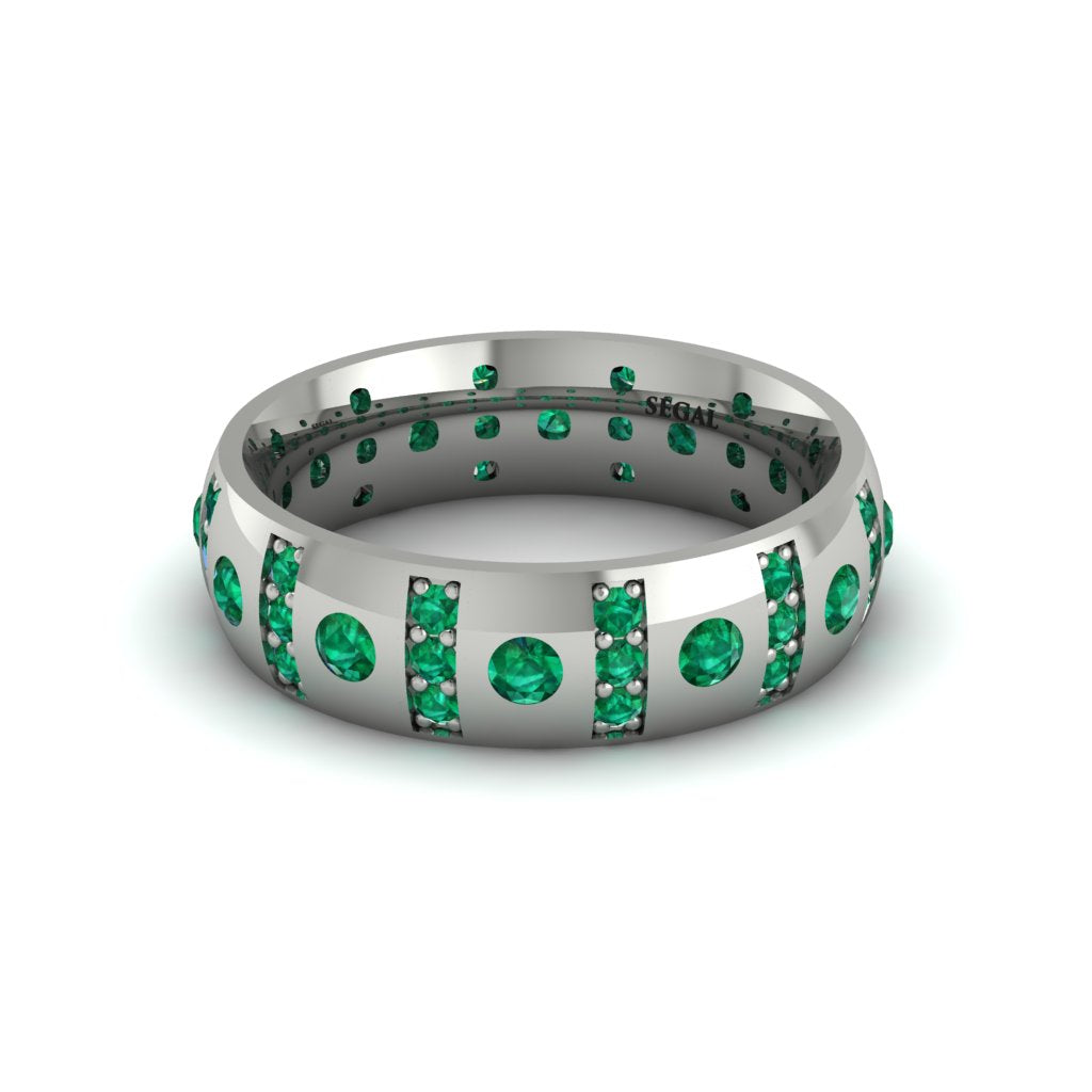 Emerald Gold Men's Wedding Ring - Zion No. 21