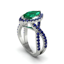 Emerald Marquise Split Shank Engagement Ring - Carly No. 66 image 1