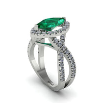 Emerald Marquise Split Shank Engagement Ring - Carly No. 6 image 1