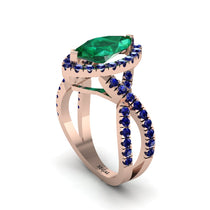 Emerald Marquise Split Shank Engagement Ring - Carly No. 65 image 1