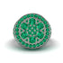 4.1ct Emerald Men's Cluster Pinky Ring - August No. 6