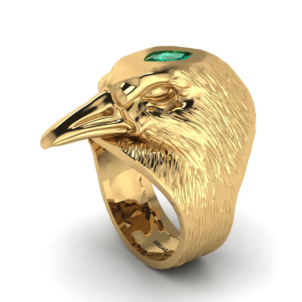 Emerald Raven Men's Fashion Ring - Maverick No. 4