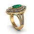 Emerald Three Layer Halo Marquise Ring - Destiny No. 4