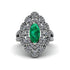 Emerald Three Layer Halo Marquise Ring - Destiny No. 6 image 1