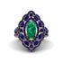 Emerald Three Layer Halo Marquise Ring - Destiny No. 65 image 1