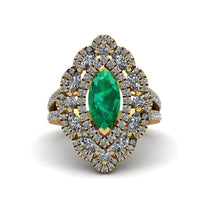 Emerald Three Layer Halo Marquise Ring - Destiny No. 4 image 1