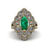 Emerald Three Layer Halo Marquise Ring - Destiny No. 4 image 1