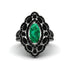 Emerald Three Layer Halo Marquise Ring - Destiny No. 36 image 1