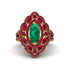 Emerald Three Layer Halo Marquise Ring - Destiny No. 49