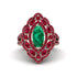 Emerald Three Layer Halo Marquise Ring - Destiny No. 50 image 1