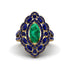 Emerald Three Layer Halo Marquise Ring - Destiny No. 64