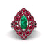 Emerald Three Layer Halo Marquise Ring - Destiny No. 51
