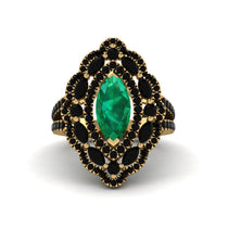 Emerald Three Layer Halo Marquise Ring - Destiny No. 34 image 1