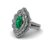Emerald Three Layer Halo Marquise Ring - Destiny No. 6