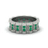 Emerald Wavy Gold Men's Wedding Ring - Joshua No. 6 image 2