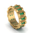 Emerald Wavy Gold Men's Wedding Ring - Joshua No. 4