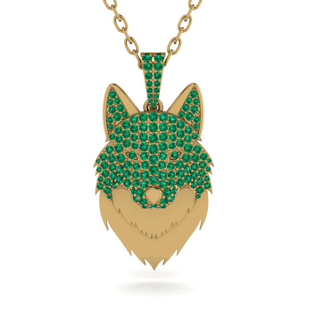 Emerald Wolf Spirit Pendant - Gabriel No. 19