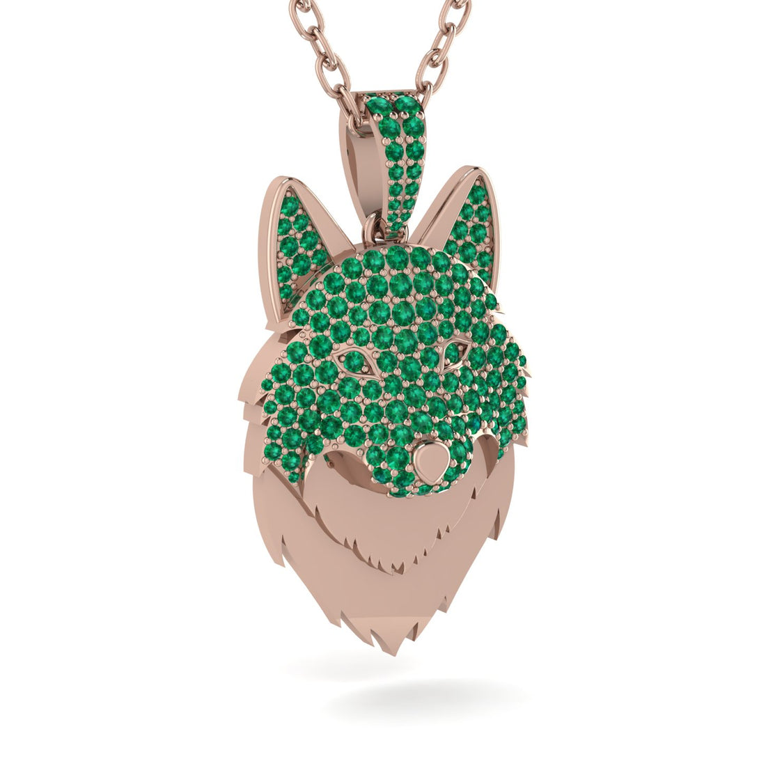 Emerald Wolf Spirit Pendant - Gabriel No. 20