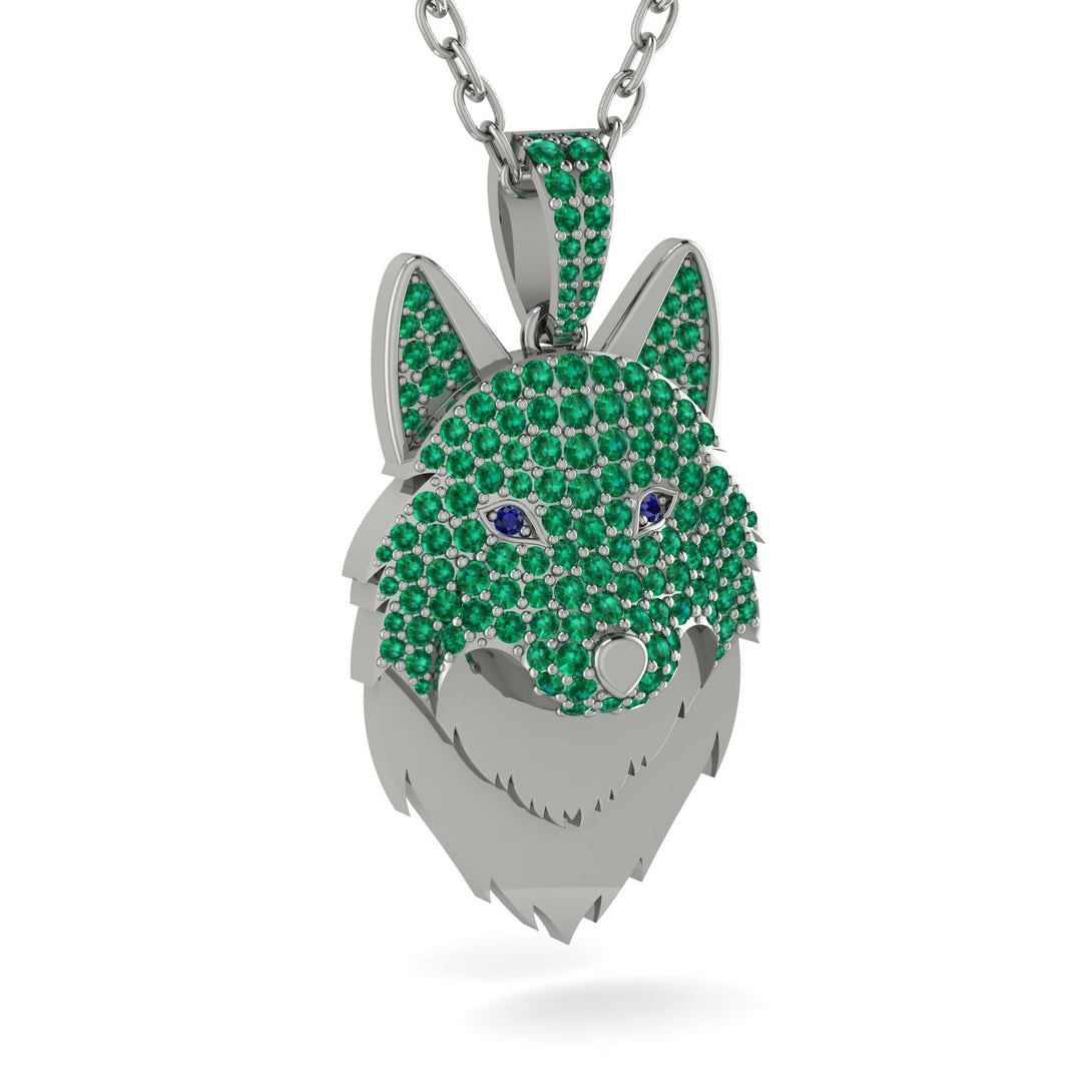 Emerald Wolf Spirit Pendant - Gabriel No. 30